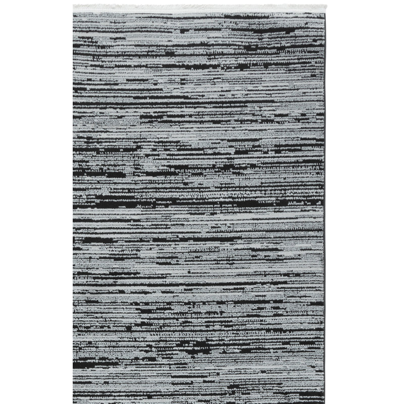 Tapis noir / gris Mila 290, Rectangle 5 pi x 7 pi