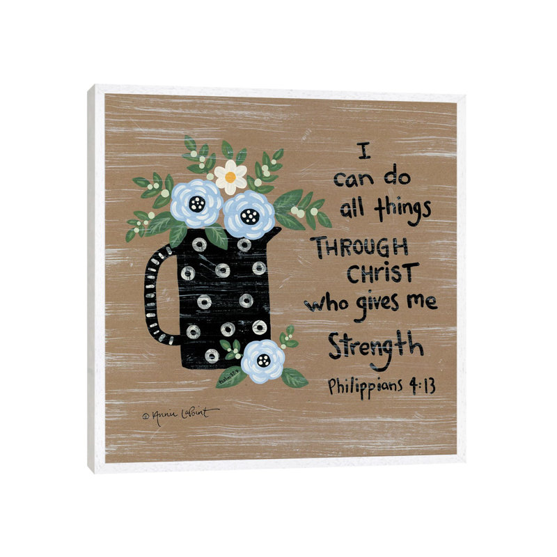 Joyful Blues 1 Piece Wall Art on Canvas, 45.72 cm H x 45.72 cm W, White Floater Frame