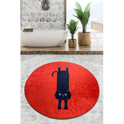 Luxury Bathmat, 39.4 inches Diameter, 100% Polyester, 700 g/m² | Antibacterial, Non-Slip Underside, 0.4-inch Pile Height | Machine Washable at 86°F, Ideal for Modern Bathrooms, Soft & Durable Design