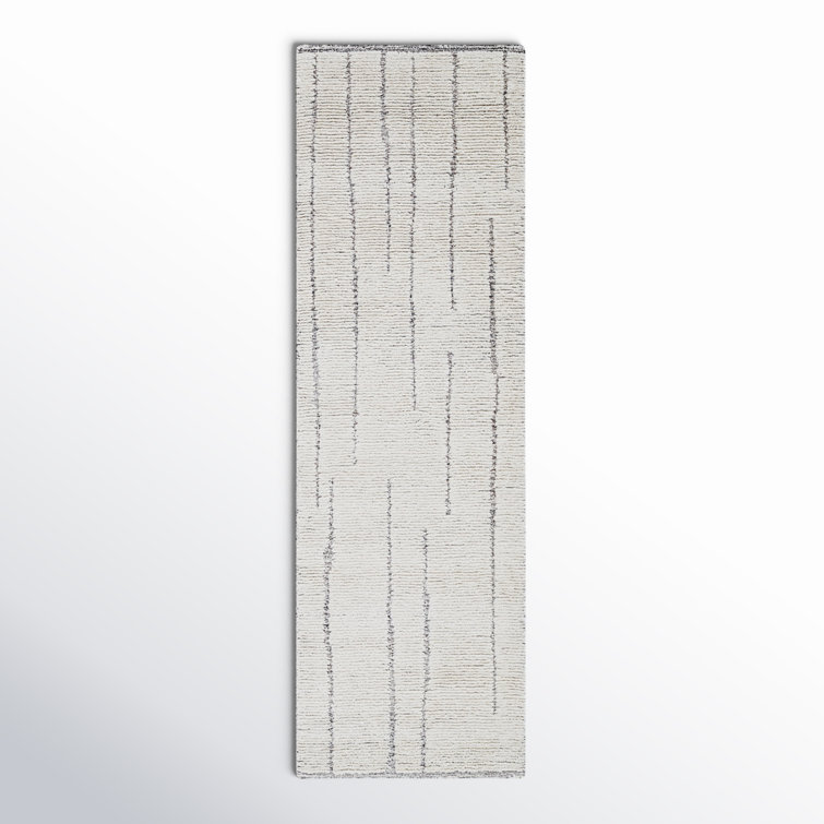 Keagan Abstract Handmade Tufted Wool Area Rug in Charcoal/Ivory/Brown