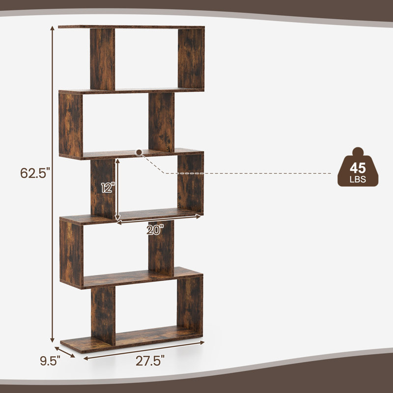 Ebern Designs Rufio Geometric Bookcase 