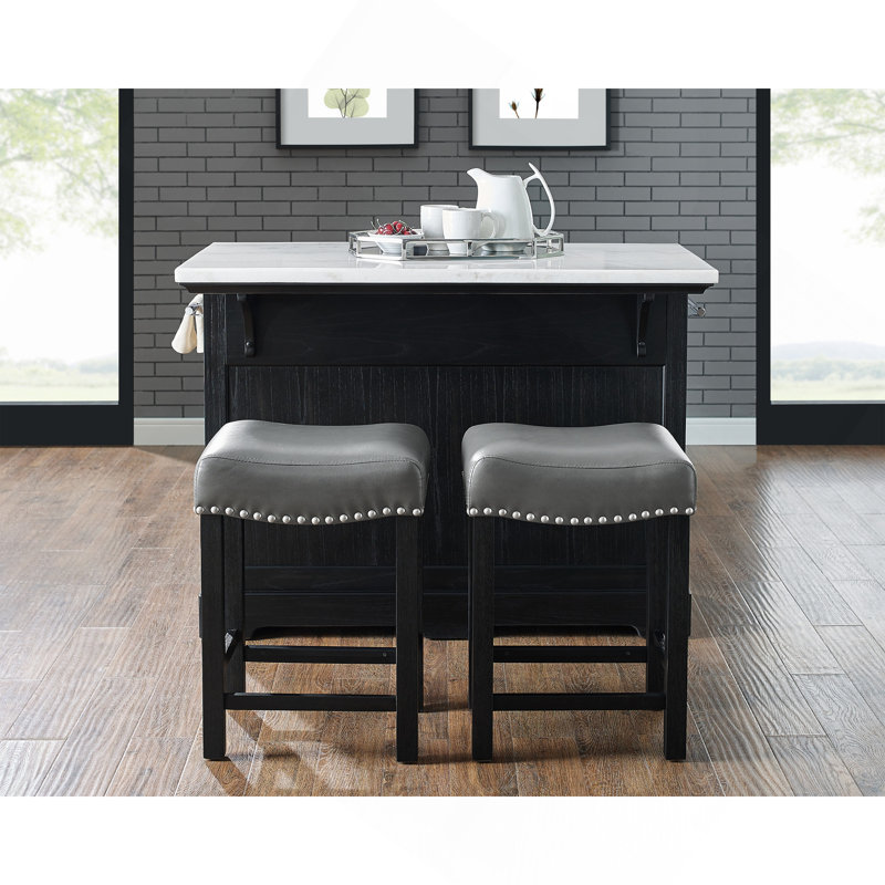 Tabouret de comptoir (ensemble de 2) Aspen - gris foncé