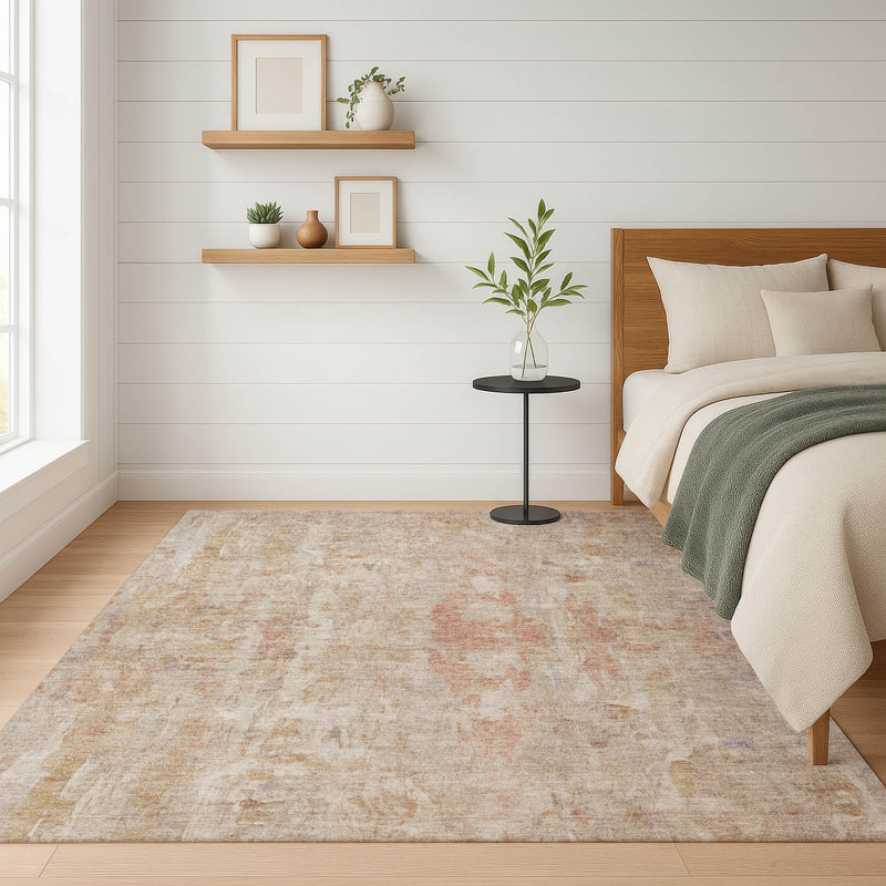 Premium Machine Washable Mayfield AMF2310 Abstract Rug, 8' x 10', Beige