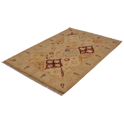 Tapis de zone en laine chobi 6 pi 3 po x 9 pi à main one-of-kind noué la 2010 Yaak