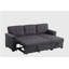 Canapé-lit modulaire réversible en lin gris foncé 84 po avec rangement Lucca
