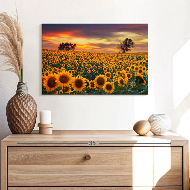 Crépuscule champ de tournesol Alvord, H 16 po x l 24 po
