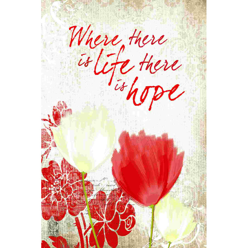«Flower Hope Life Red», reproduction sur toile tendue, H 48 po x l 32 po