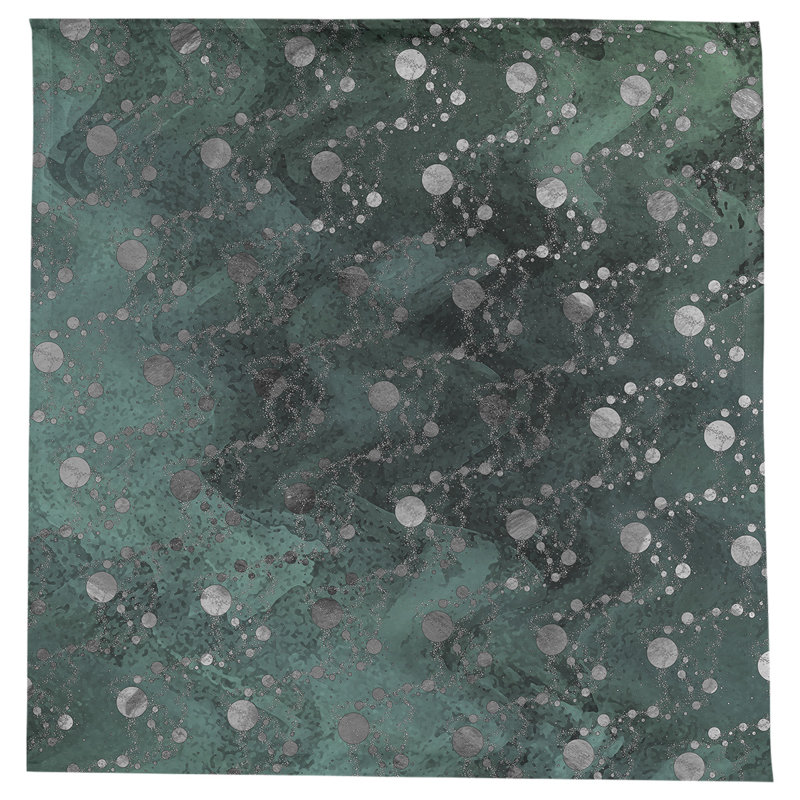 Leffel Abstract Square Tablecloth, Green/Black
