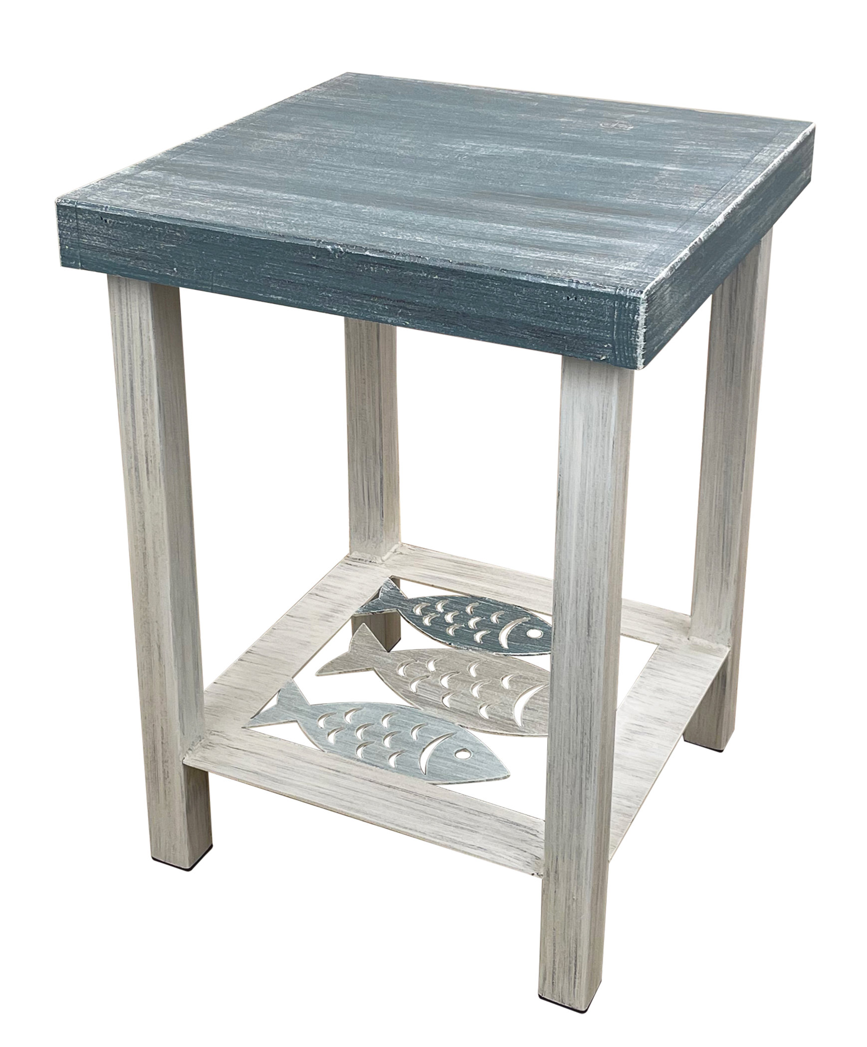 Dovecove Cottage/Tide Square Iron End Table with School of Fish Accent ...