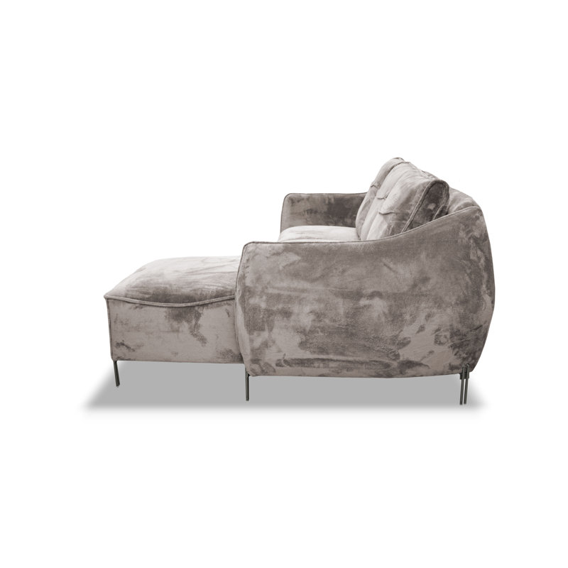 Adly 3 Seater Fabric Sofa & Chaise, Beige, Right Hand Facing