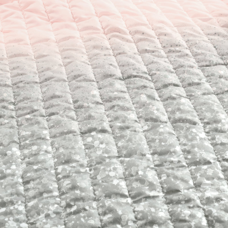 2 - Piece Quilt Set, Blush/Gray, Twin Quilt + 1 Sham