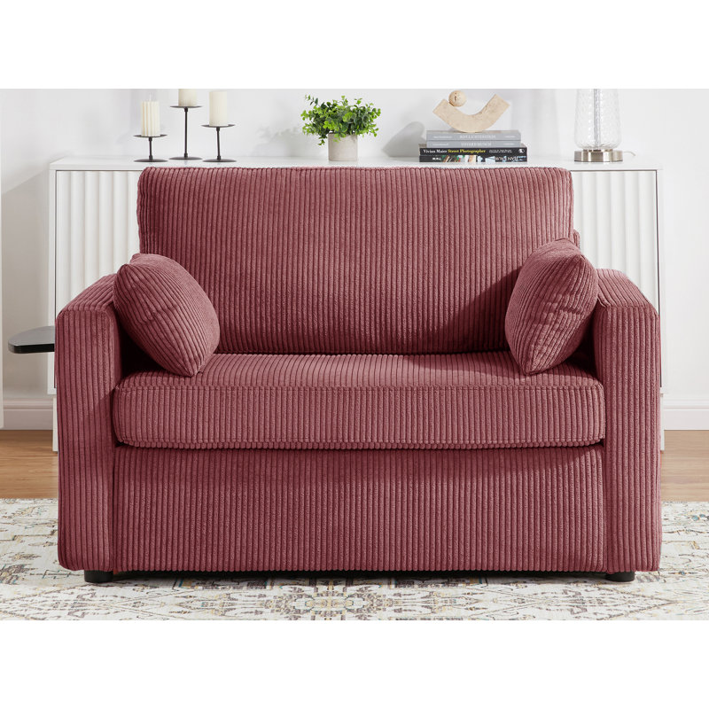 Chaise d'appoint rembourrée, Velours côtelé rouge