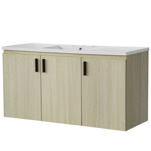 Ayme 46.9'' Wall Mounted Single Bathroom Vanity with Engineered Stone Vanity Top(incomplete, Vanity only )