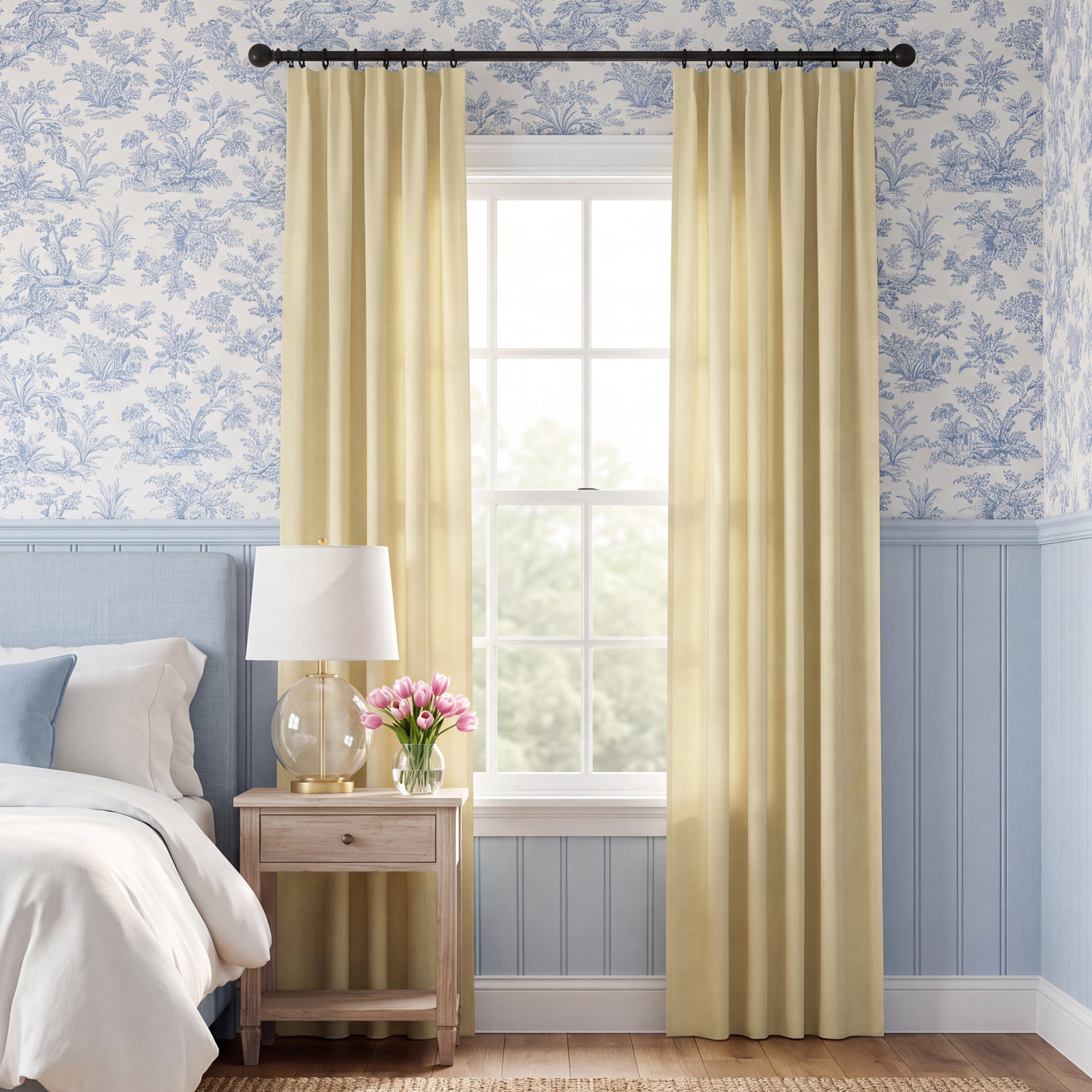 Westcliffe Velvet Curtain in Beach, 50" W x 84" L, Double, Rod Pocket
