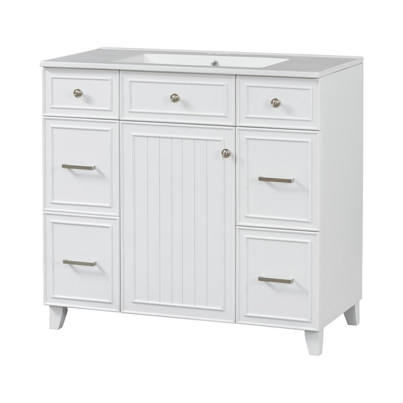 36" Bathroom Vanity, White