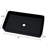 Rectangular Black Vessel Ceramic Bathroom Sink 24"X13.5", European Contemporary Style, Low Water Absorption, Smooth Surface, Above Counter Installation Inspired Finish, Setup