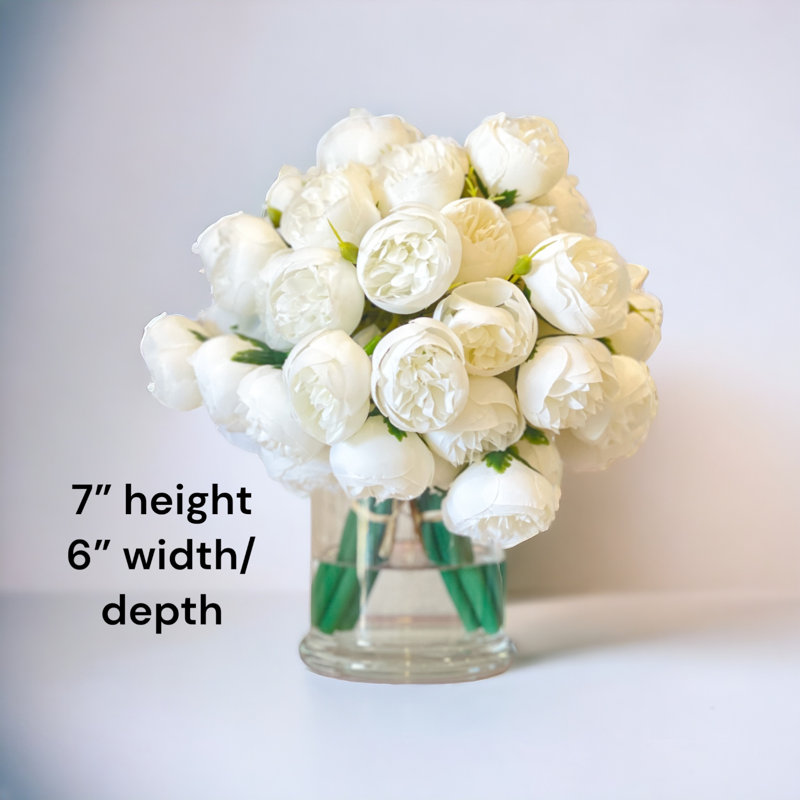 Arrangements floraux de pivoines dans un vase, Blanc
