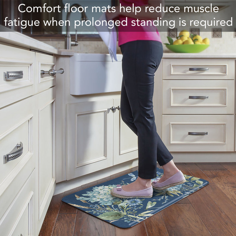 Bohemian Blue Multi-color Vinyl Kitchen Comfort Floor Mat