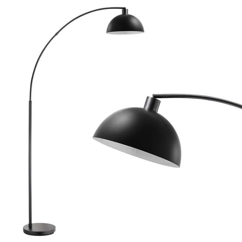 Bynaker 78.4'' Arched/Arc Floor Lamp with metal shade, Black