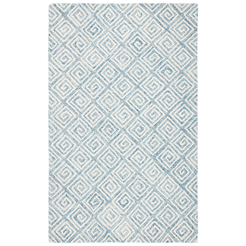 Metro Hand Tufted Wool And Cotton With Latex Geometric Rug, Rectangle 3' x 5'
