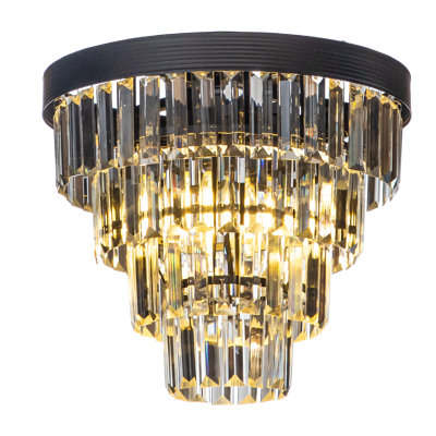 Anaruth Mid-Century Modern Crystal Flush Mount Ceiling Light for Bedroom
