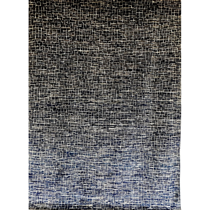 Proprietary Patterns Hand Woven Wool Abstract Area Rug, Rectangle  6' x 9'