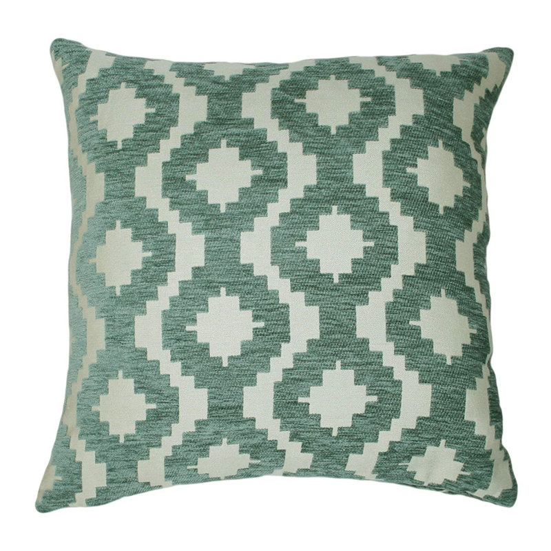 Theodosia Geometric Square Cushion, Duck Egg Blue, 49 x 49cm