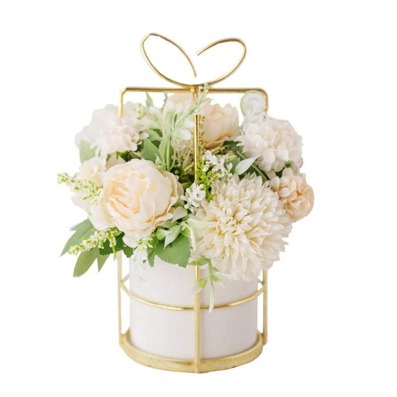 Peony Arrangement in Pot, White 