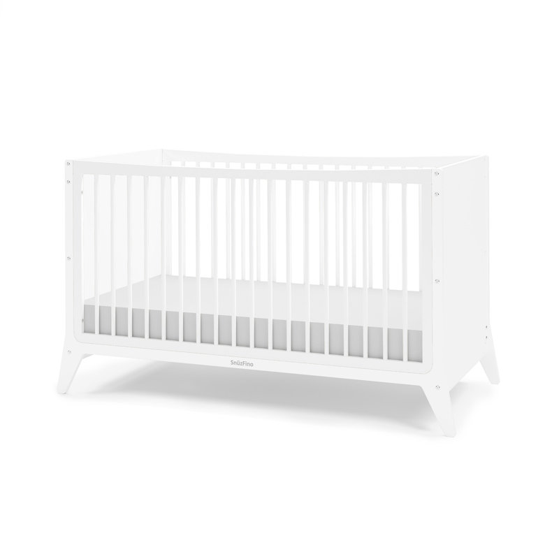 SnuzFino Cot Bed with Toddler Kit, White
