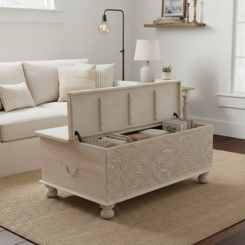 Harleen Solid Wood Single Coffee Table, Natural