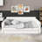 Queen-Size Fabric-Upholstered Platform Bed With Roll-Out Trundle Bed-1734301051
