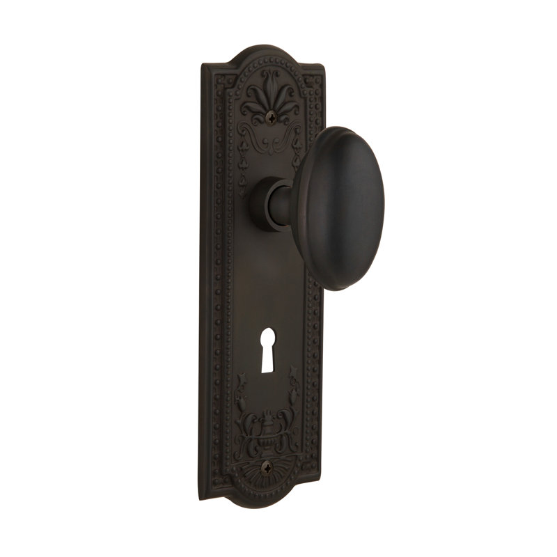 Meadows Plate with Decorative Keyhole and Homestead Door Knob, 2-3/8", Timeless Bronze