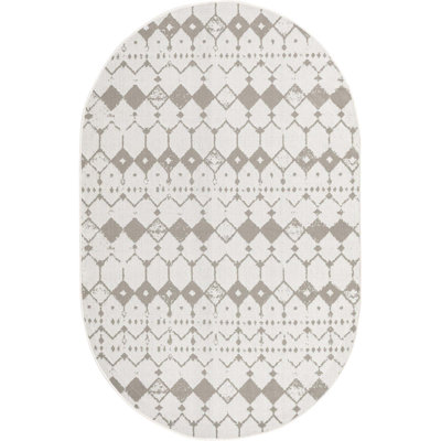Tapis intérieur / extérieur ivoire / gris Southwestern
