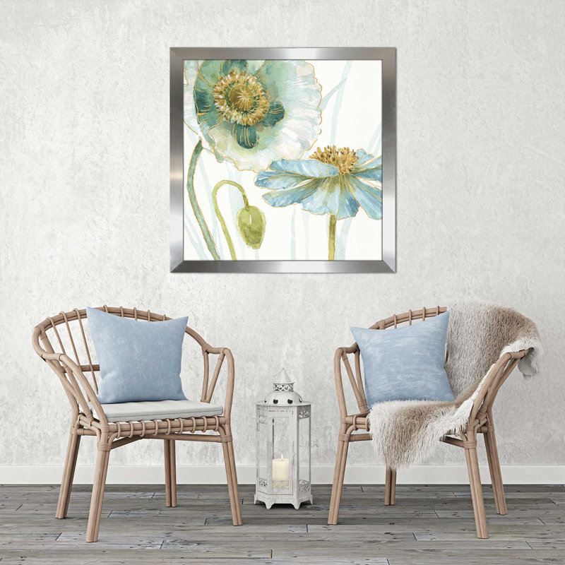 «My Greenhouse Flowers V», reproduction sur toile, H 21,5 po x l 21,5 po x P 0,75 po, Encadrement argenté