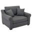 Fauteuil en chenille de 44,5 po de large gris avec revêtement confortable et housses de coussins amovibles pour la chambre à coucher Fauteuil moderne, surdimensionné, gris, avec structure de soutien-2401365