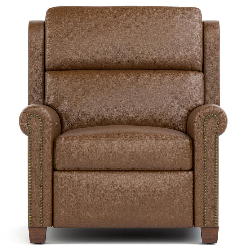 Woodlands Small Roll Arm Wall Recliner, Selvano Bark, Power - Push Button, Yes