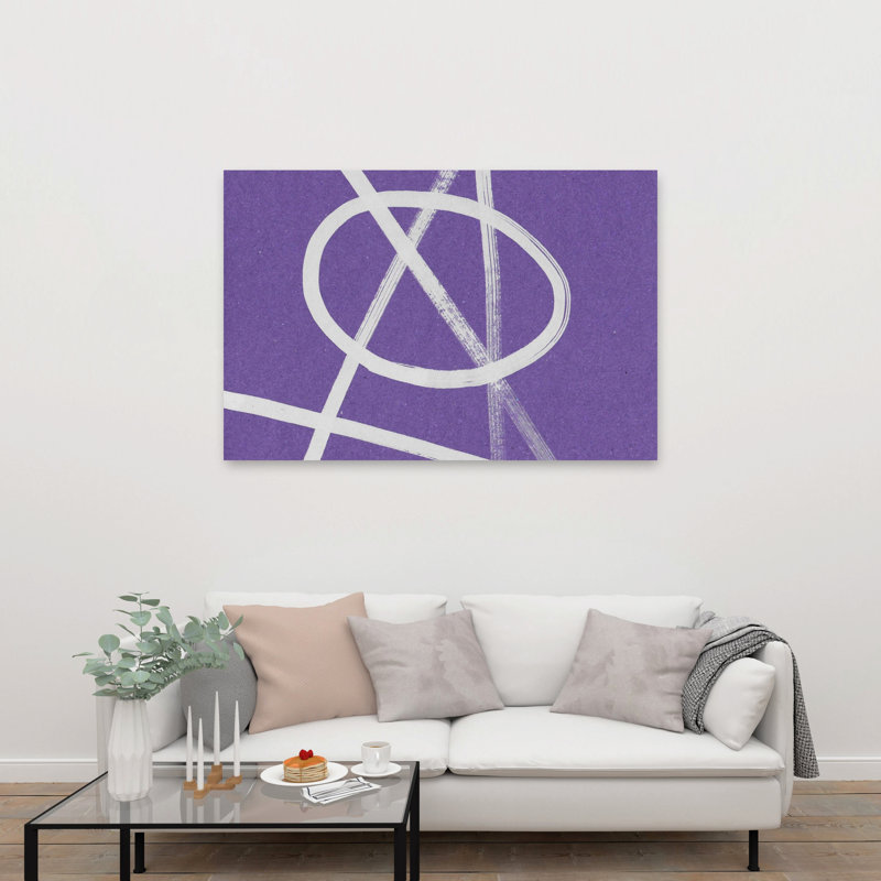 Reproduction d'art abstrait mauve abstrait géométrique mauve, 40" H x 60" W