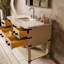 Meuble-lavabo simple en chêne blanc 48 po X P 22 po D, dessus en marbre de Carrare et ensemble de robinet-117970911