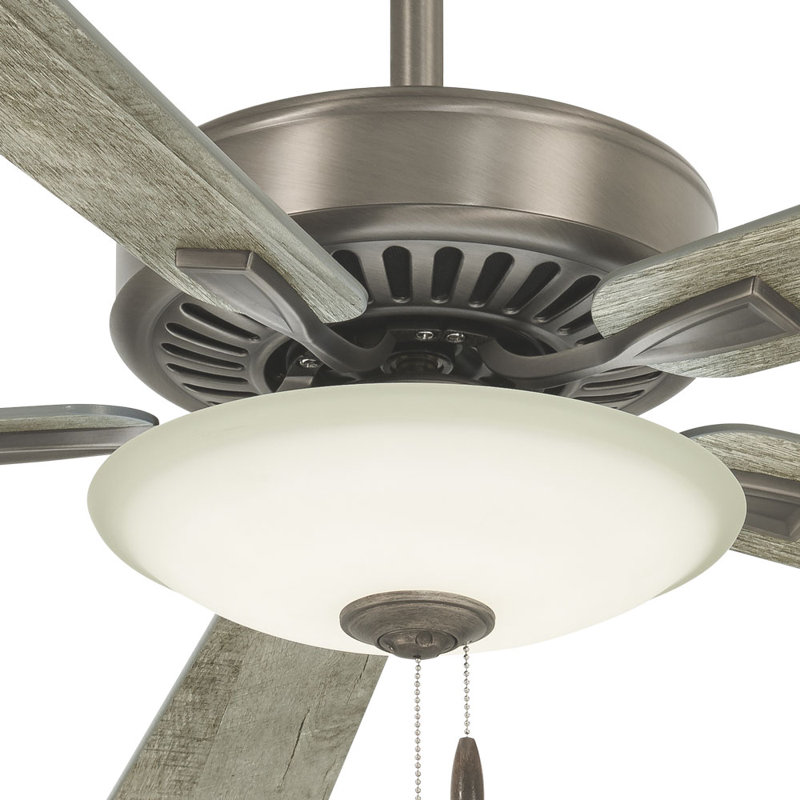 52'' Contractor 5 - Blade LED Standard Ceiling Fan with Pull Chain and Light Kit Included, Burnished Nickel