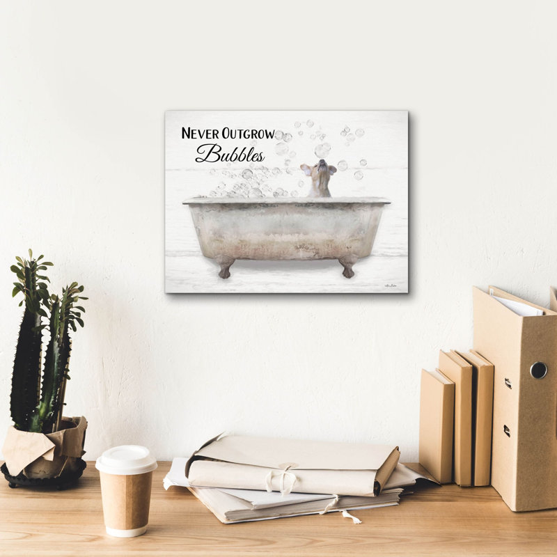 «Never Outgrow Bubbles» par Lori Deiter, art mural sur toile, H 12 po x l 16 po x P 0,75 po