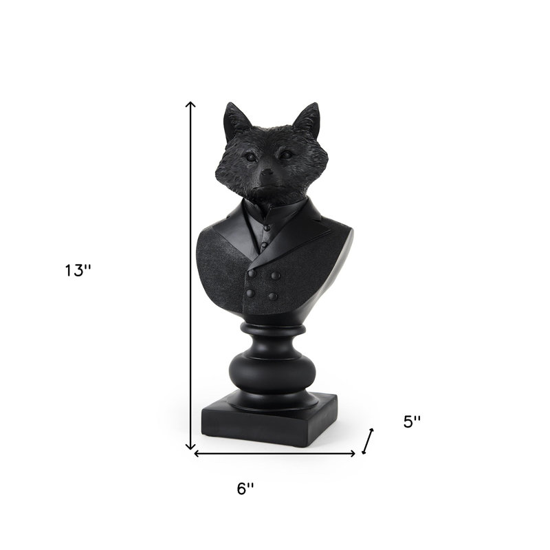 Buste en résine Fox, Noir