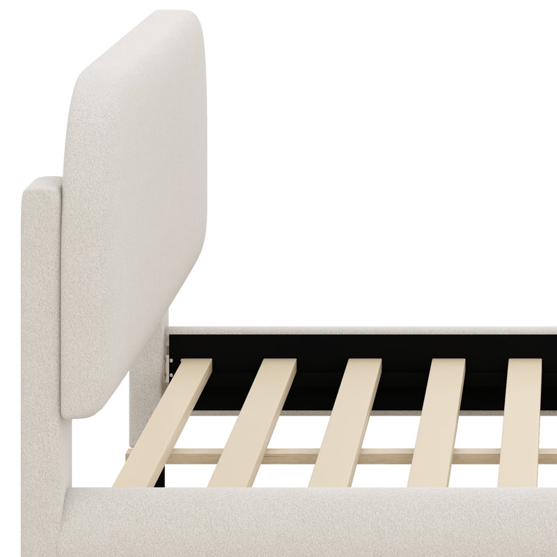 Upholstered Panel Bed, Beige