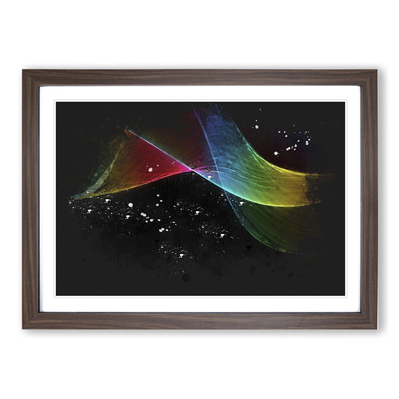 Rainbow Smoke Vol (3) - Picture Frame Painting, 27cm H x 36cm W x 2cm D, Walnut Framed
