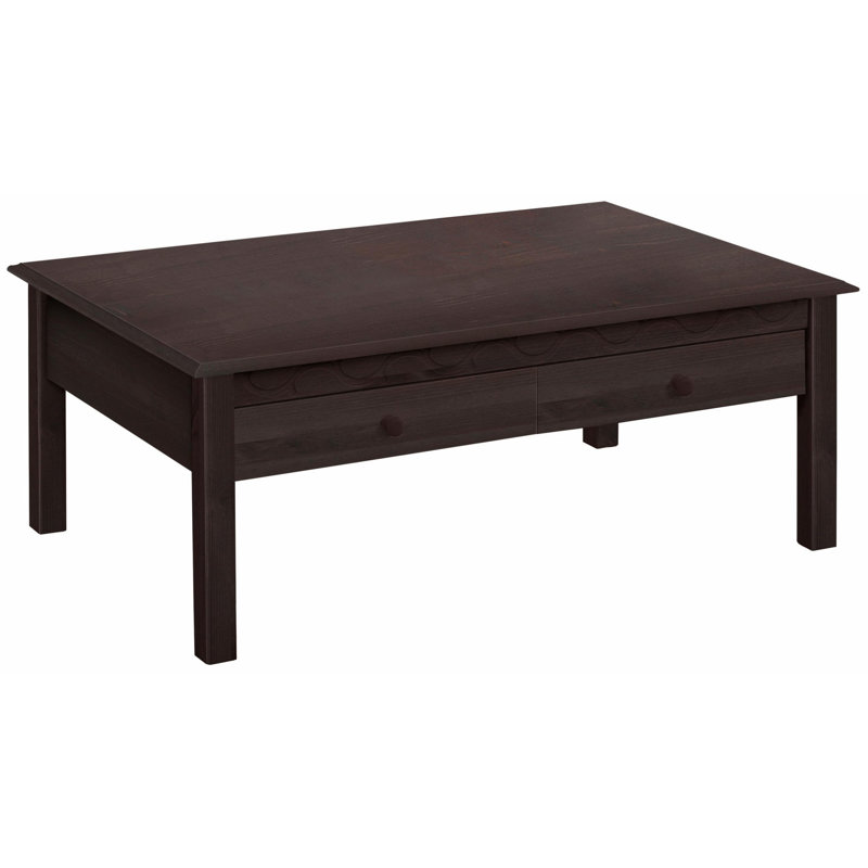 Arthur Solid Wood Four Leg Coffee Table with Storage, Havana