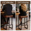 Tabouret de comptoir rembourré avec structure et repose-pieds en métal, tabouret de bar à hauteur de siège sans dossier-149472984-149472989-149472990
