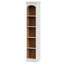 Bibliothèque de coin moderne 70,86 "à 5 niveaux blanc et chêne pour salon, bureau, chambre à coucher