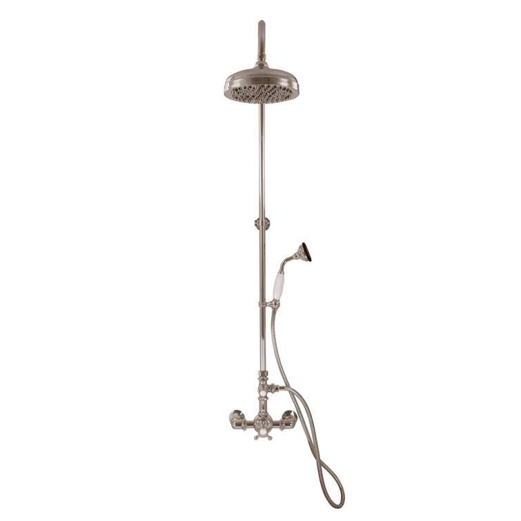 Exposed Thermostatic Shower System 36" Wall Mounted with 1.75 GPM Handshower and Lever/Cross Handles