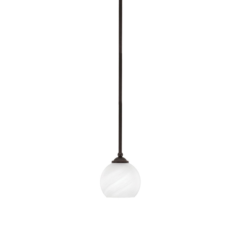 Mini-luminaire suspendu suspendu Zilo, fini granit foncé avec verre de 5,75 po, Granit foncé