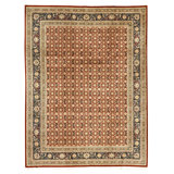 Hand Knotted Wool Area Rug in Rred And Navy
