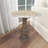 Mango Wood Handmade Turned Gray Side End Accent Table with Brown Mosaic Wood Chip Tabletop